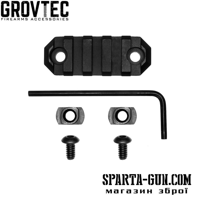 Планка GrovTec на базу крепления M-LOK профиль Picatinny/Weaver 5 слотов