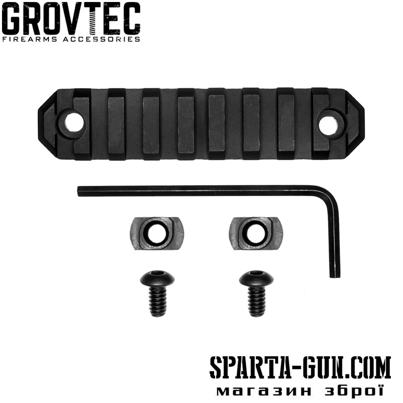 Планка GrovTec на базу крепления M-LOK профиль Picatinny/Weaver 9 слотов