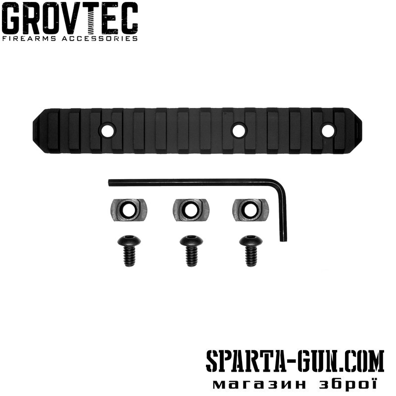 Планка GrovTec на базу крепления M-LOK профиль Picatinny/Weaver 15 слотов