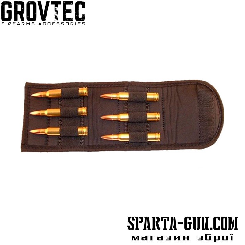 Подсумок на пояс складной GrovTec на 6 крупных винтовочных патронов