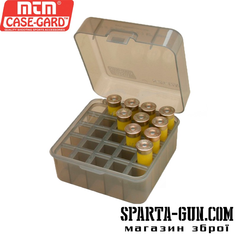 Коробка MTM Dual Gauge Shotshell Case 3.5" на 25 патронов кал. 12/89. Цвет – дымчатый