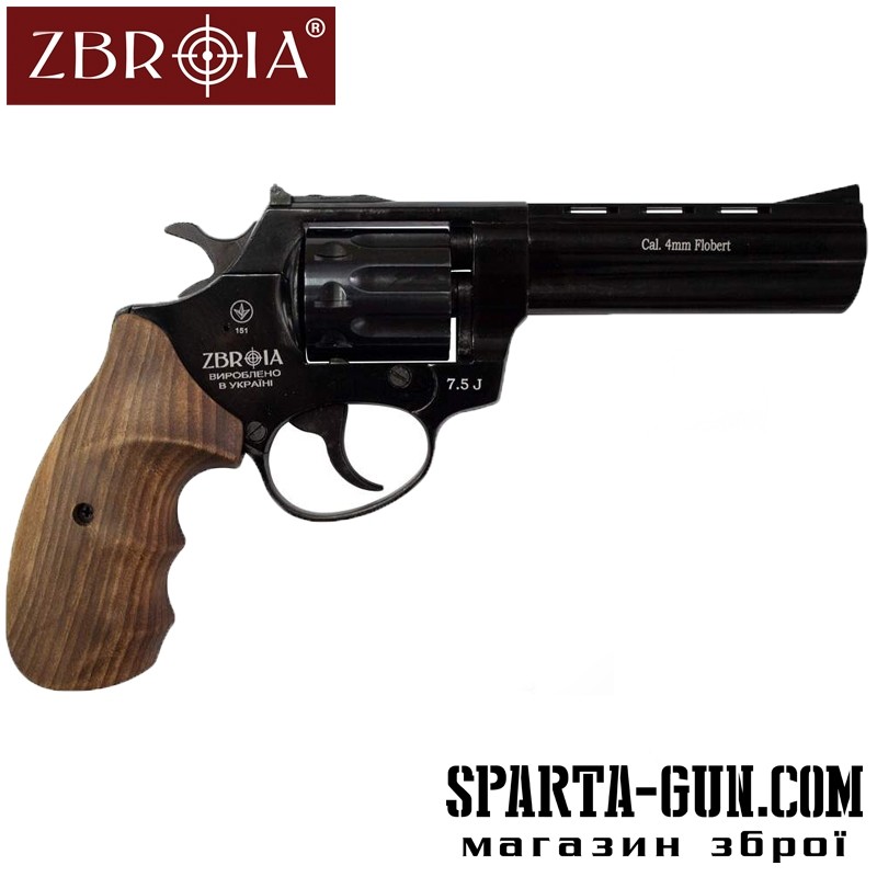 Револьвер флобера ZBROIA PROFI-4.5" (чёрный / дерево)