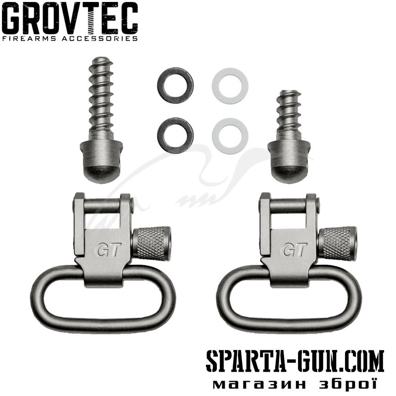 Набор антабок GrovTec 2.5 см с монтажными винтами для дерева/никелированные