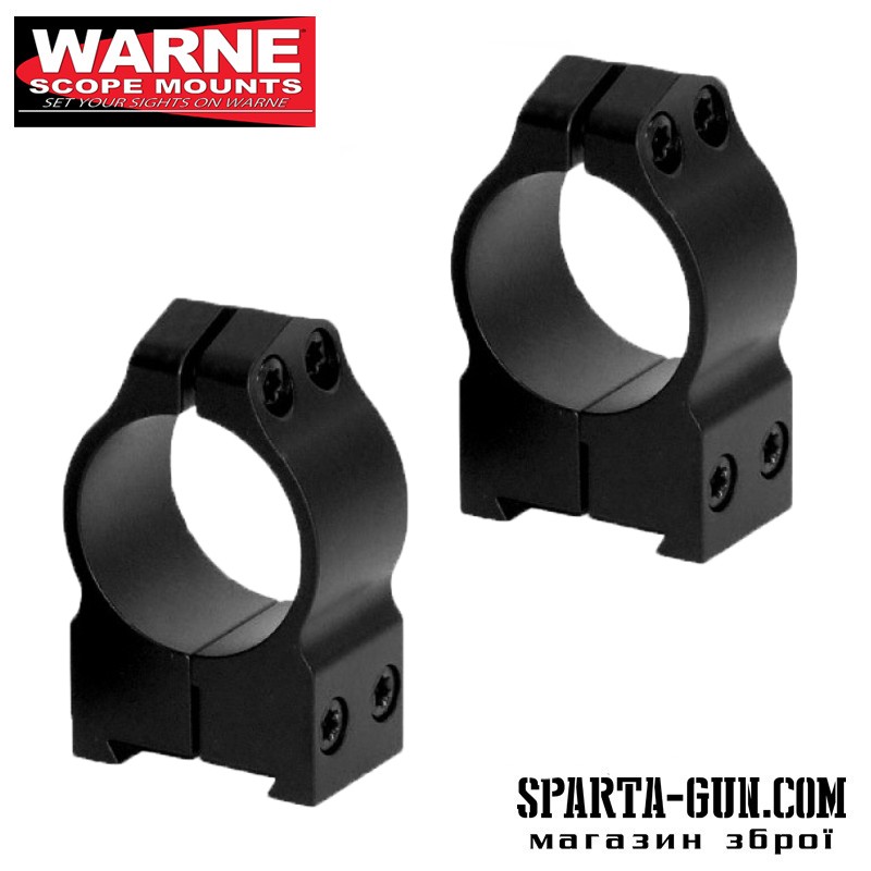 Кольцa Warne MAXIMA Fixed Rings 25,4 мм. Под планку Weaver/ Picatinny. Высота - Medium (средняя). Сталь.