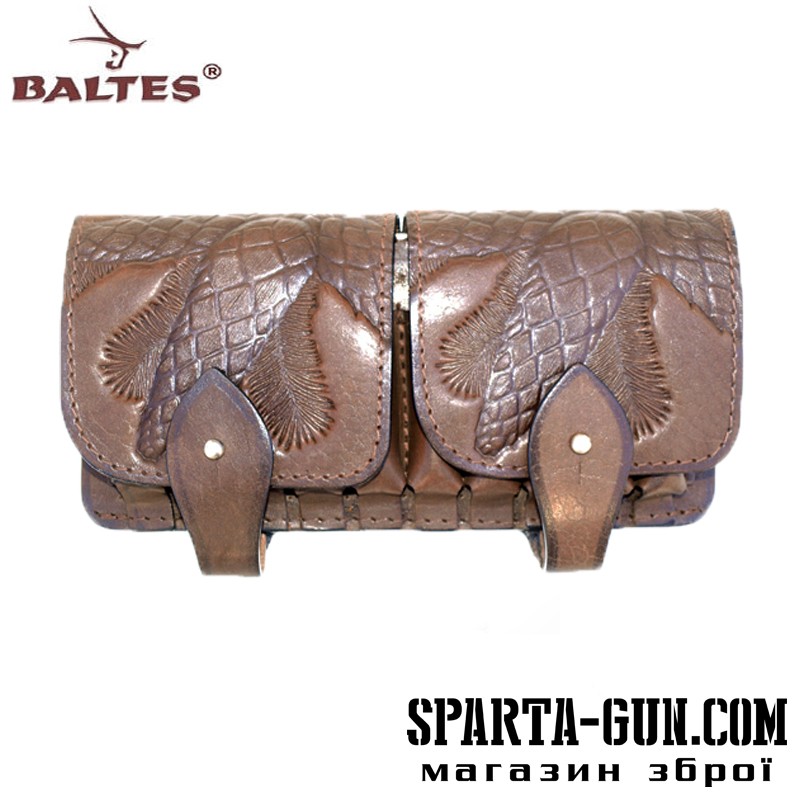 Подсумок для нарезных патронов 10 шт. европатрон (кожа говяжья)