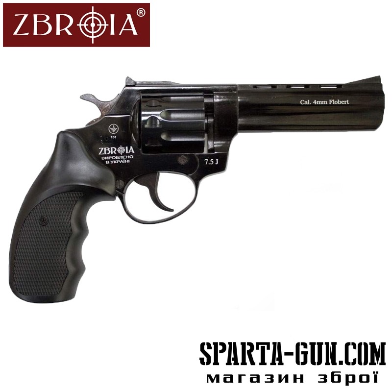 Револьвер флобера ZBROIA PROFI-4.5" (чёрный / пластик)