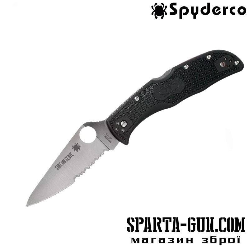 Ніж Spyderco Endela Thin Red Line напівсерейтор