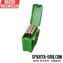 Коробка MTM RM-20 на 20 патронов кал. 22-250 Rem; 243 Win; 6 mm BR Norma; 6,5x55; 30-30 Win; 7,62x39 и 308 Win. Цвет – зеленый